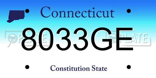 8033GE Connecticut License Plate