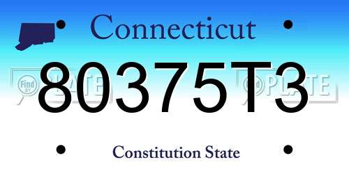 80375T3 Connecticut License Plate