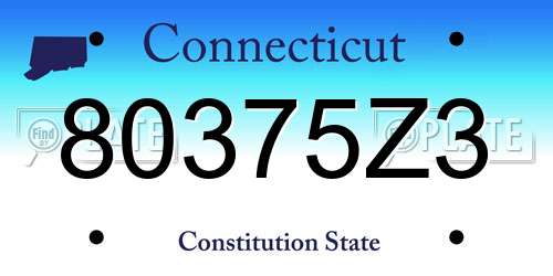 80375Z3 Connecticut License Plate