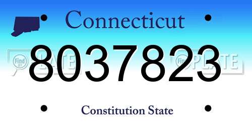 8037823 Connecticut License Plate