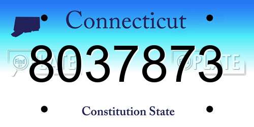 8037873 Connecticut License Plate