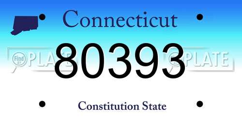 80393 Connecticut License Plate