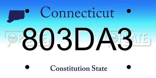 803DA3 Connecticut License Plate