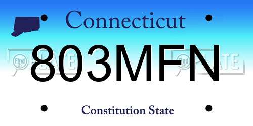 803MFN Connecticut License Plate