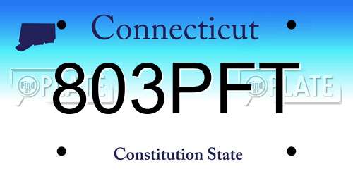 803PFT Connecticut License Plate