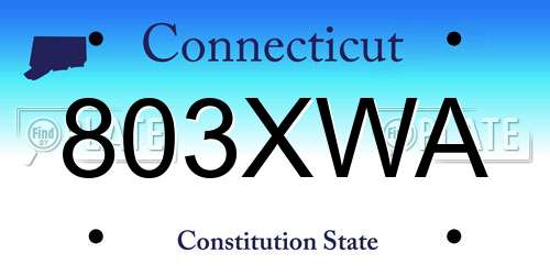 803XWA Connecticut License Plate