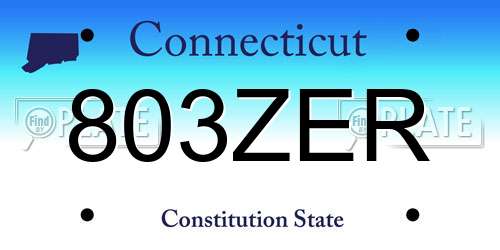 803ZER Connecticut License Plate