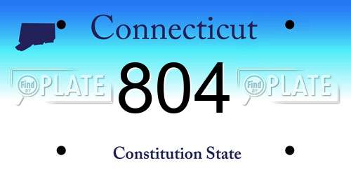 804 Connecticut License Plate