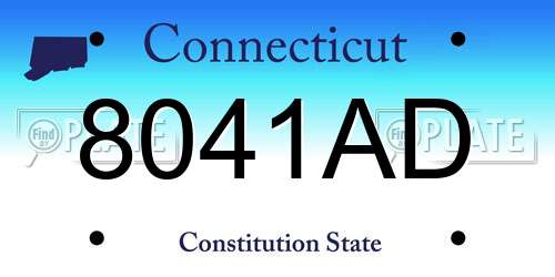 8041AD Connecticut License Plate