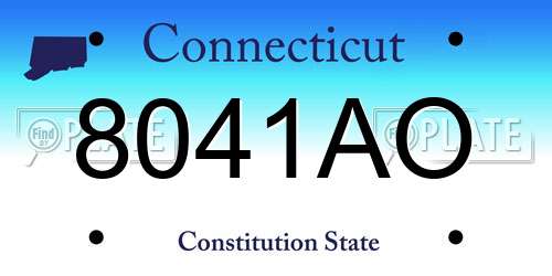 8041AO Connecticut License Plate