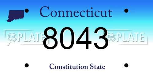 8043 Connecticut License Plate