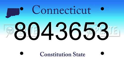 8043653 Connecticut License Plate