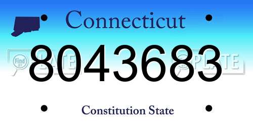 8043683 Connecticut License Plate