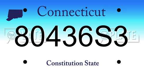 80436S3 Connecticut License Plate