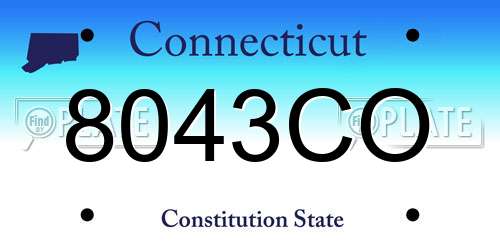 8043CO Connecticut License Plate