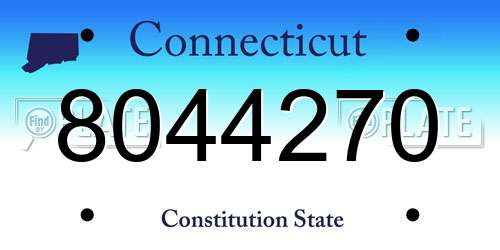8044270 Connecticut License Plate