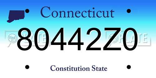 80442Z0 Connecticut License Plate