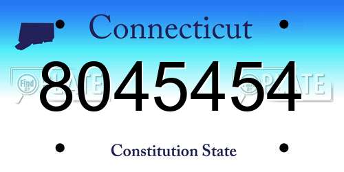 8045454 Connecticut License Plate