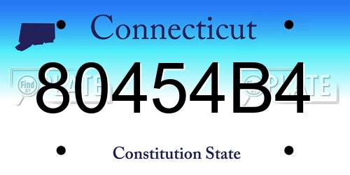 80454B4 Connecticut License Plate