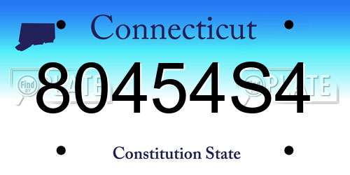 80454S4 Connecticut License Plate