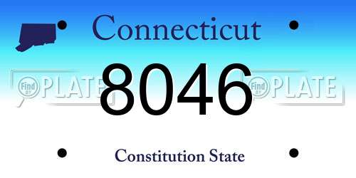 8046 Connecticut License Plate