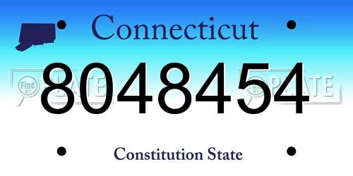 8048454 Connecticut License Plate