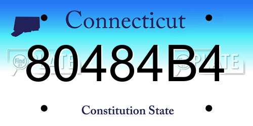 80484B4 Connecticut License Plate