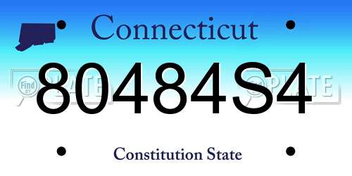 80484S4 Connecticut License Plate