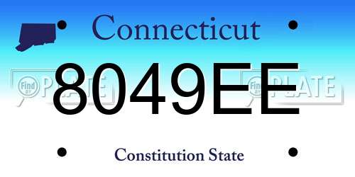 8049EE Connecticut License Plate