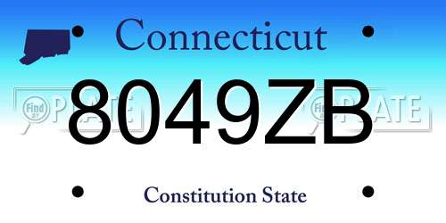 8049ZB Connecticut License Plate