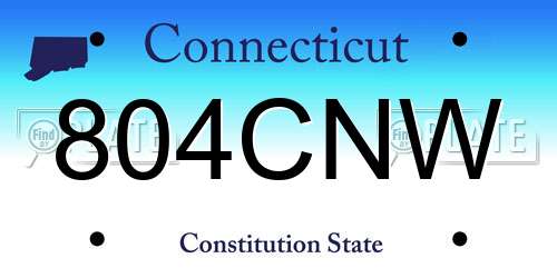 804CNW Connecticut License Plate