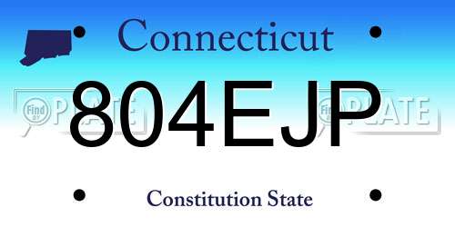 804EJP Connecticut License Plate