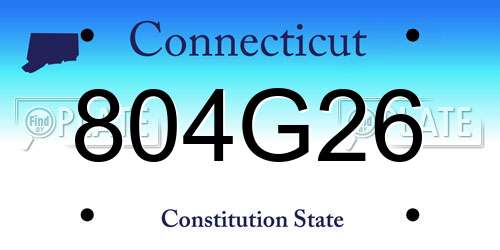 804G26 Connecticut License Plate