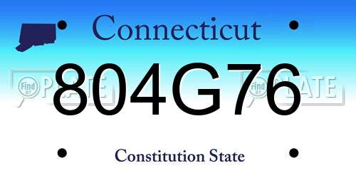 804G76 Connecticut License Plate