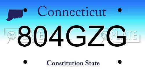804GZG Connecticut License Plate