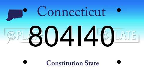 804I40 Connecticut License Plate