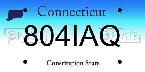 804IAQ Connecticut License Plate