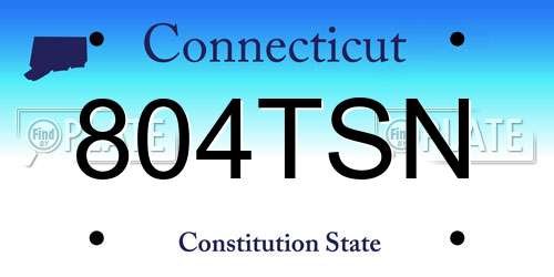804TSN Connecticut License Plate