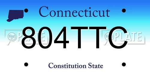 804TTC Connecticut License Plate