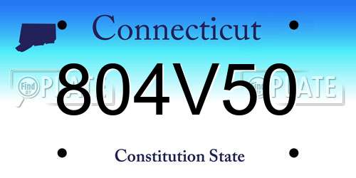 804V50 Connecticut License Plate