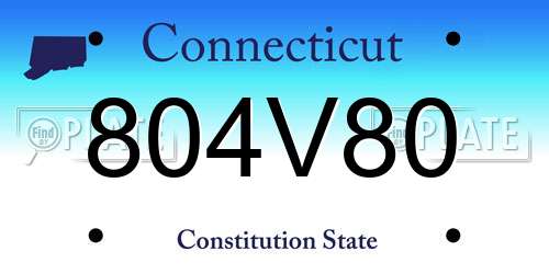 804V80 Connecticut License Plate