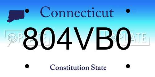 804VB0 Connecticut License Plate