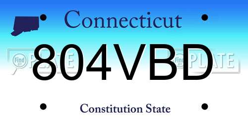 804VBD Connecticut License Plate