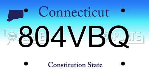 804VBQ Connecticut License Plate