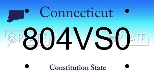 804VS0 Connecticut License Plate