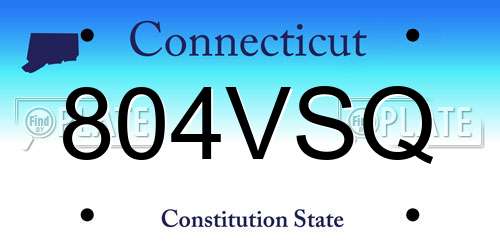 804VSQ Connecticut License Plate