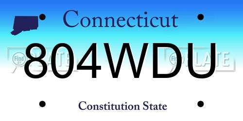 804WDU Connecticut License Plate