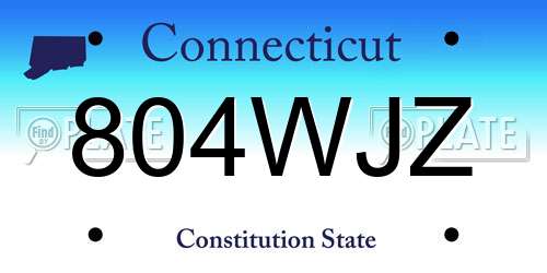 804WJZ Connecticut License Plate