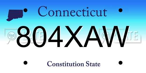 804XAW Connecticut License Plate