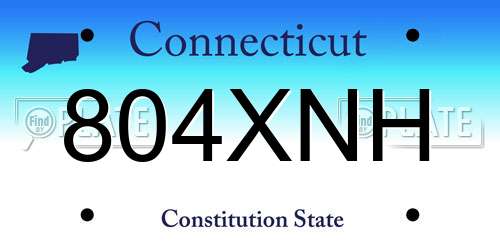 804XNH Connecticut License Plate